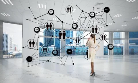 Networking and social communication concept as effective point for modern Stock Photos