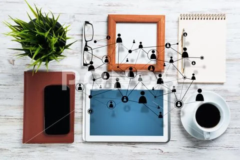 Networking and social communication concepts. Stock Photos