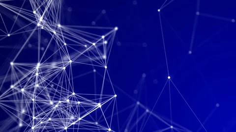 Networking and Technology Animated Background - Deep Blue with Moving Nodes Vidéo 96221253