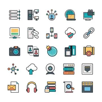 Networking and Web UI Icons Vector Stock Illustration