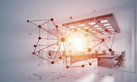 Networking and wireless connection as concept for effective modern business Stock Illustration