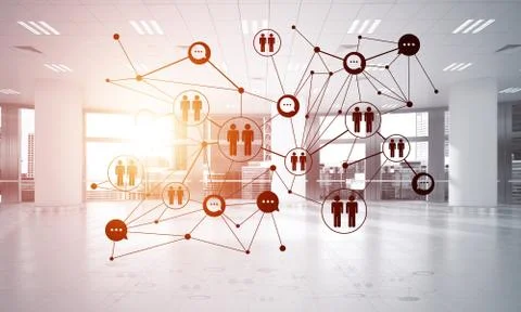 Networking and wireless connection as concept for effective modern business Stock Illustration