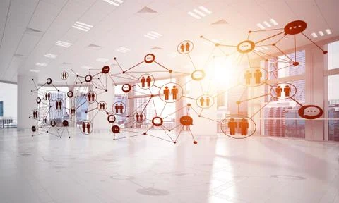 Networking and wireless connection as concept for effective modern business Stock Illustration
