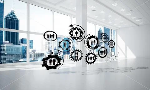 Networking and wireless connection as concept for effective modern business Stock Illustration