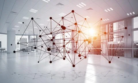 Networking and wireless connection as concept for effective modern business Stock Illustration