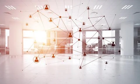 Networking and wireless connection as concept for effective modern business Stock Illustration