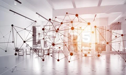 Networking and wireless connection as concept for effective modern business Stock Illustration