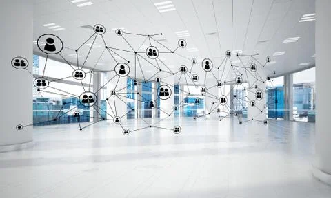 Networking and wireless connection as concept for effective modern business Stock Illustration