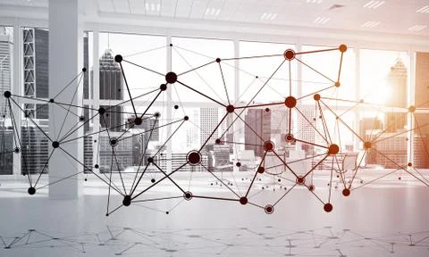 Networking and wireless connection as concept for effective modern business Stock Illustration