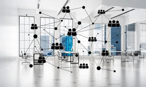 Networking and wireless connection as concept for effective modern business Stock Illustration