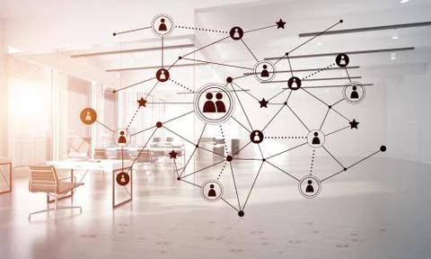 Networking and wireless connection as concept for effective modern business Stock Illustration