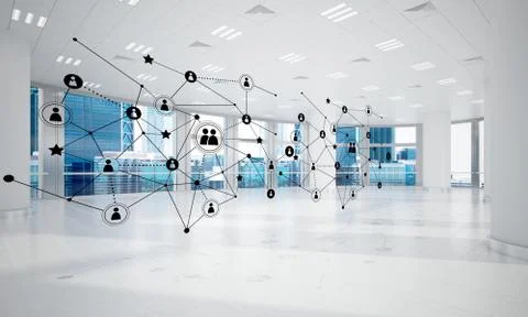 Networking and wireless connection as concept for effective modern business Stock Illustration
