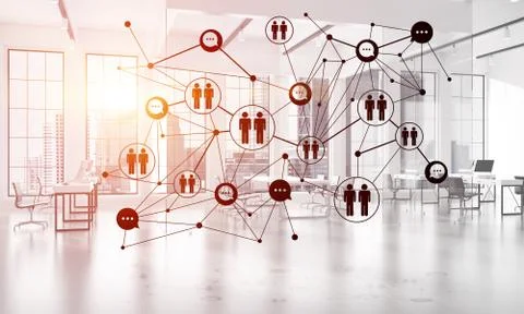 Networking and wireless connection as concept for effective modern business Stock Illustration