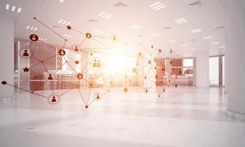 Networking and wireless connection as concept for effective modern business Stock Illustration