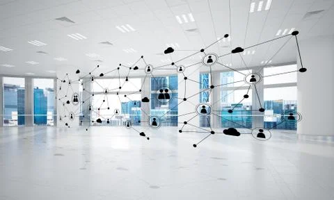 Networking and wireless connection as concept for effective modern business Stock Illustration