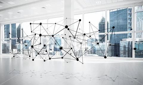 Networking and wireless connection as concept for effective mode Stock Illustration