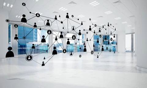 Networking and wireless connection as concept for effective modern business Stock Illustration