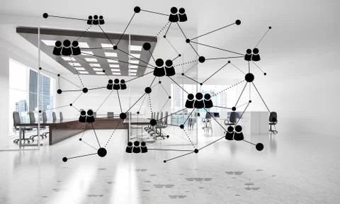 Networking and wireless connection as concept for effective modern business Stock Illustration