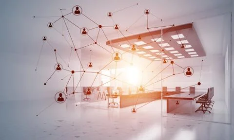 Networking and wireless connection as concept for effective modern business Stock Illustration