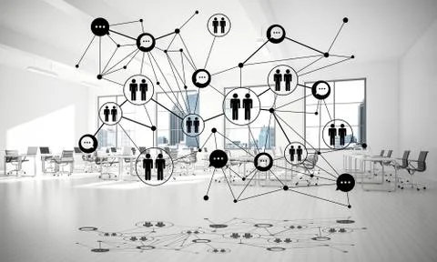 Networking and wireless connection as concept for effective modern business Stock Illustration