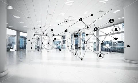 Networking and wireless connection as concept for effective modern business Stock Illustration
