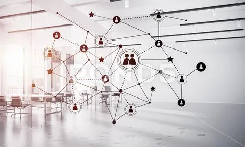 Networking and wireless connection as concept for effective modern business Stock Illustration