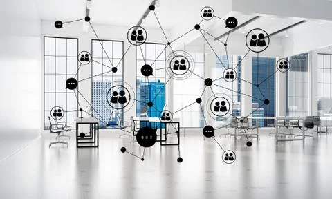 Networking and wireless connection as concept for effective modern business Stock Illustration