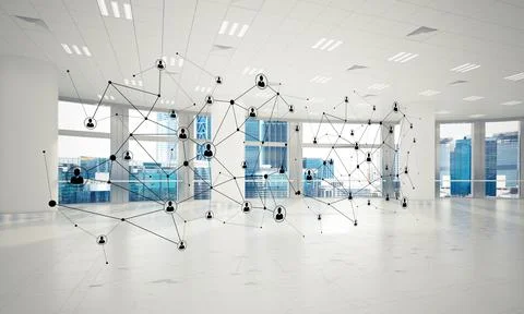 Networking and wireless connection as concept for effective modern business Illustrazione stock