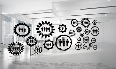 Networking and wireless connection as concept for effective modern business Stock Illustration