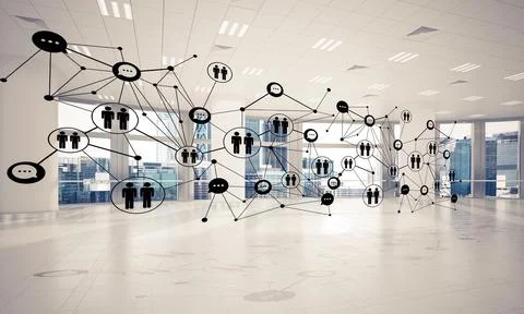 Networking and wireless connection as concept for effective modern business Stock Illustration