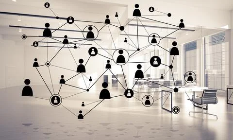 Networking and wireless connection as concept for effective modern business Stock Illustration