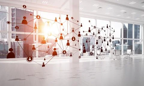 Networking and wireless connection as concept for effective modern business Stock Illustration