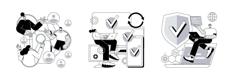 Networking app software abstract concept vector illustrations. 库存插图