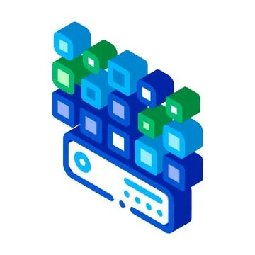 Networking Artificial Big Data Center isometric icon vector illustration 스톡 일러스트