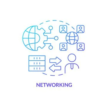 Networking blue gradient concept icon Stock Illustration