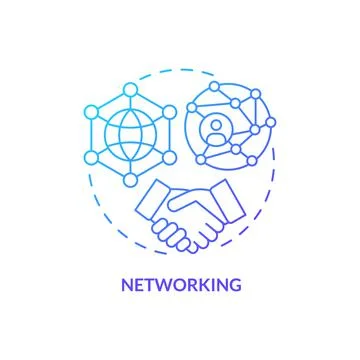 Networking blue gradient concept icon Stock Illustration