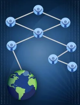 Networking business graph isolated over a white background. Stock Illustration