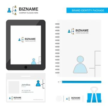 Networking Business Logo, Tab App, Diary PVC Employee Card and USB Brand Stat Stock Illustration