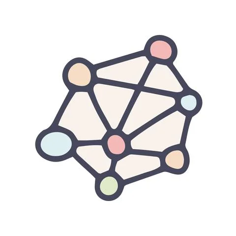 Networking color vector doodle simple icon design 스톡 일러스트