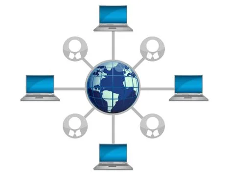 Networking communication illustration isolated over a white background イラスト素材