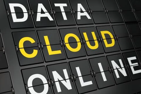 Networking concept: Cloud on airport board Stock-Illustration