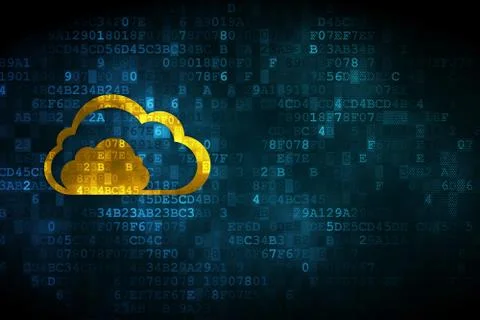 Networking concept: Cloud on digital background Stock Illustration
