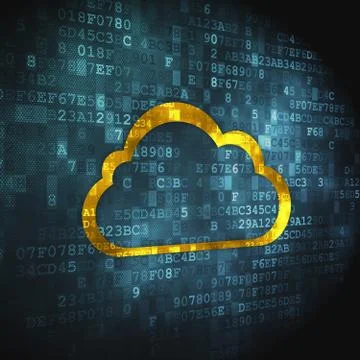 Networking concept: Cloud on digital background Stock Illustration