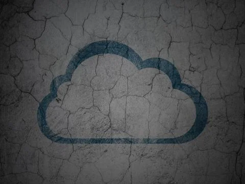 Networking concept: Cloud on grunge wall background Illustrazione stock