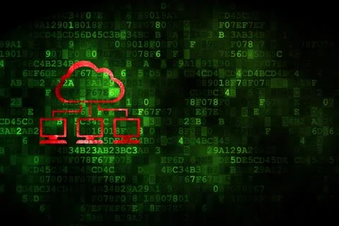 Networking concept: Cloud Network on digital background Stock Illustration