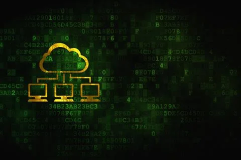 Networking concept: Cloud Network on digital background Stock Illustration