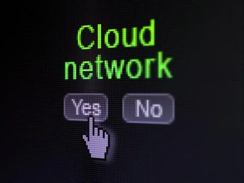 Networking concept: Cloud Network on digital computer screen Illustrazione stock