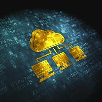 Networking concept: Cloud Network on digital background Illustrazione stock