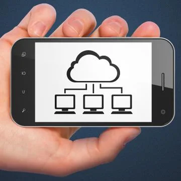 Networking concept: Cloud Network on smartphone イラスト素材