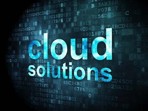 Networking concept: Cloud Solutions on digital background Illustrazione stock